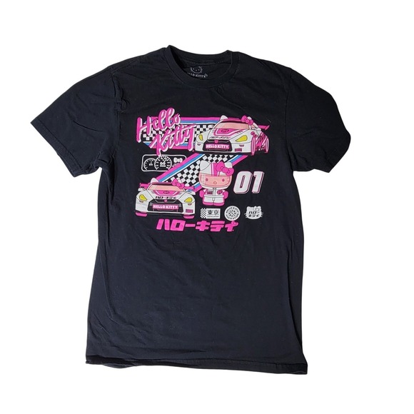Sanrio Tops - Sanrio Hello Kitty Tokyo Speed Racing Graphic T-Shirt Black Small‎ JDM Anime Tee